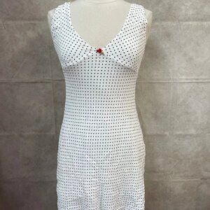 Bershka Women's White Sleeveless Dress Polka Dot